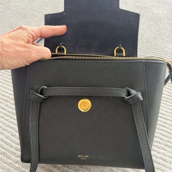 Celine Grained Calfskin Nano Belt Bag Black - Picture 9 of 15